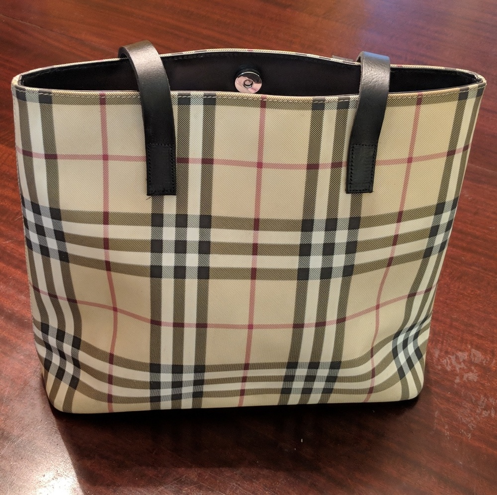 Burberry Nova Coated Canvas Tote